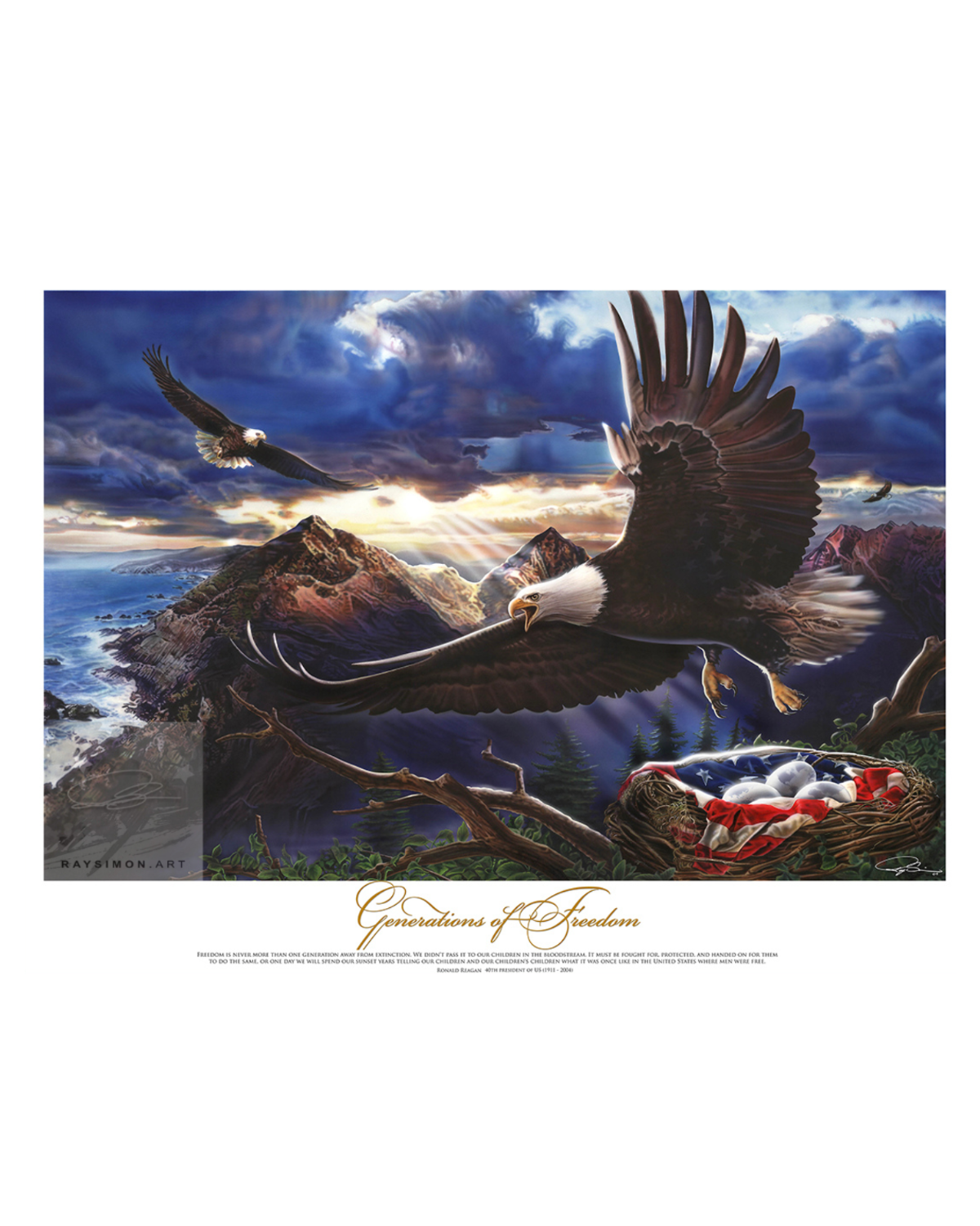 American Bald Eagle Painting - 'Generations of Freedom'