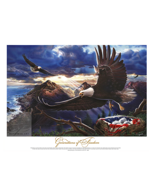 American Bald Eagle Painting - 'Generations of Freedom'
