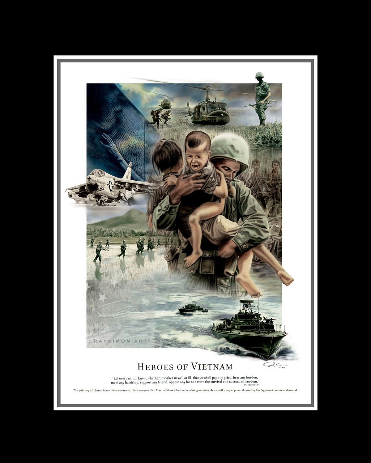Vietnam War Artwork - 'Heroes of Vietnam'