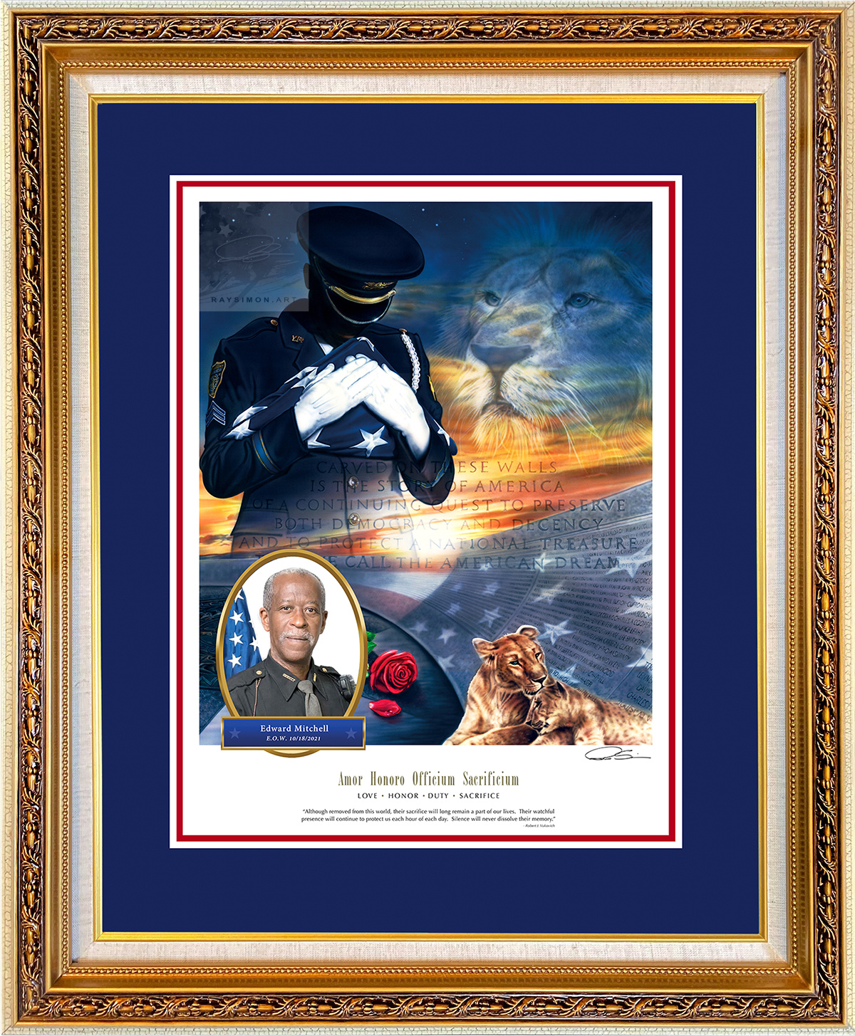 Police Artwork - 'Love Duty Honor Sacrifice'