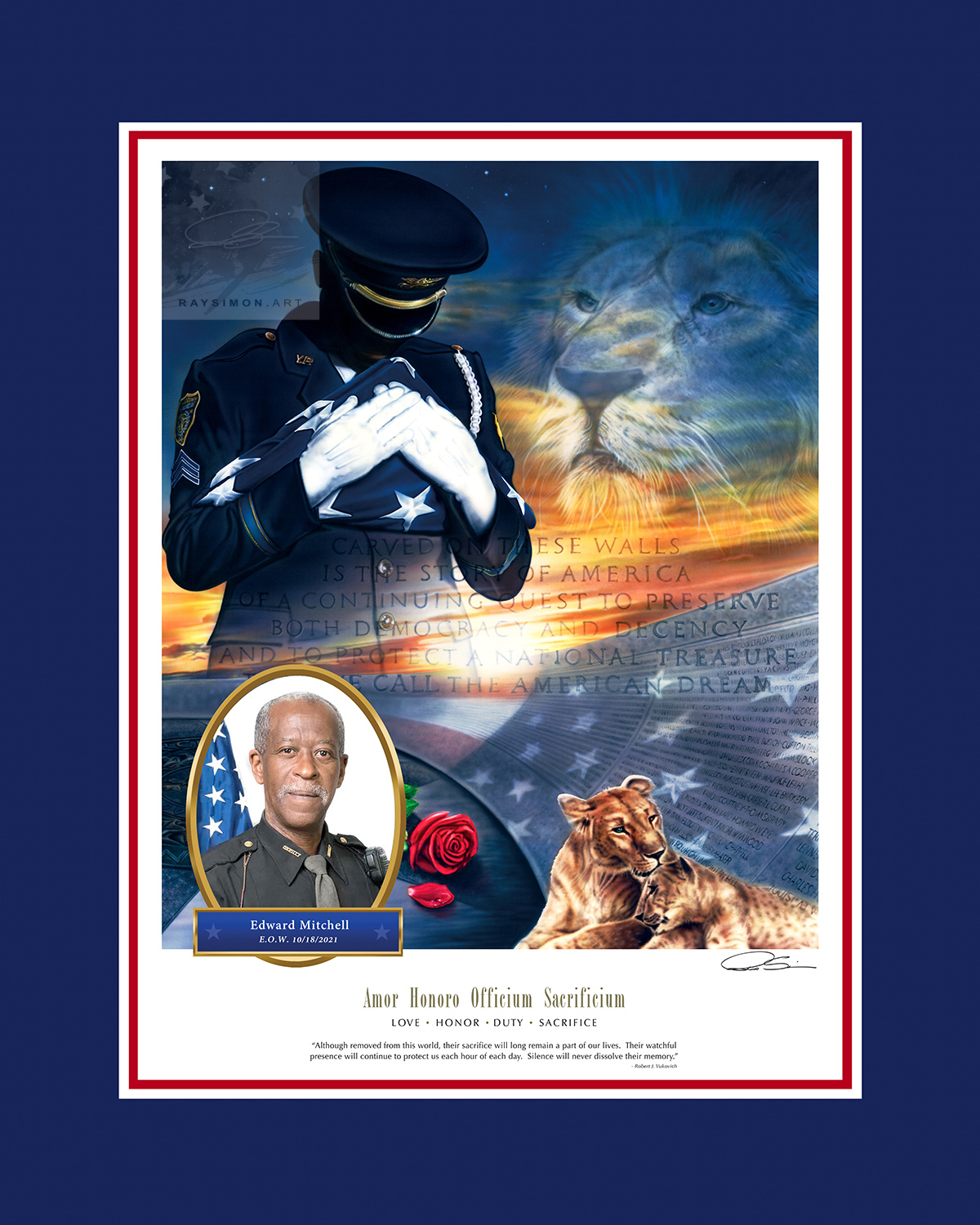 Police Artwork - 'Love Duty Honor Sacrifice'