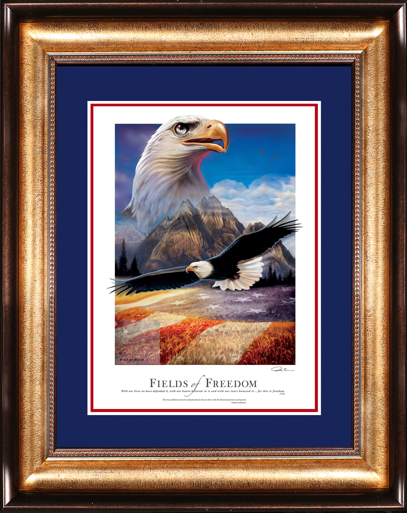 American Bald Eagle Painting - 'Fields of Freedom'