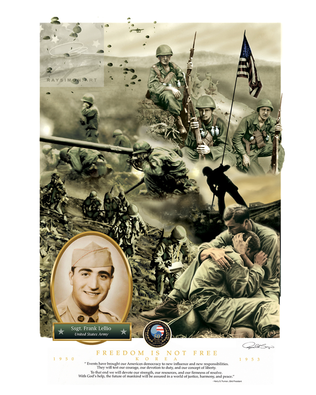 Korean War Art - 'Freedom is Not Free'