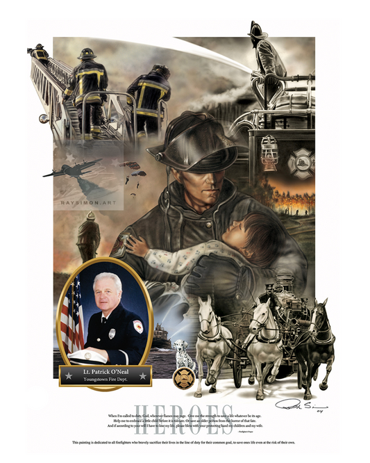 Firefighter Artwork - 'Heroes'