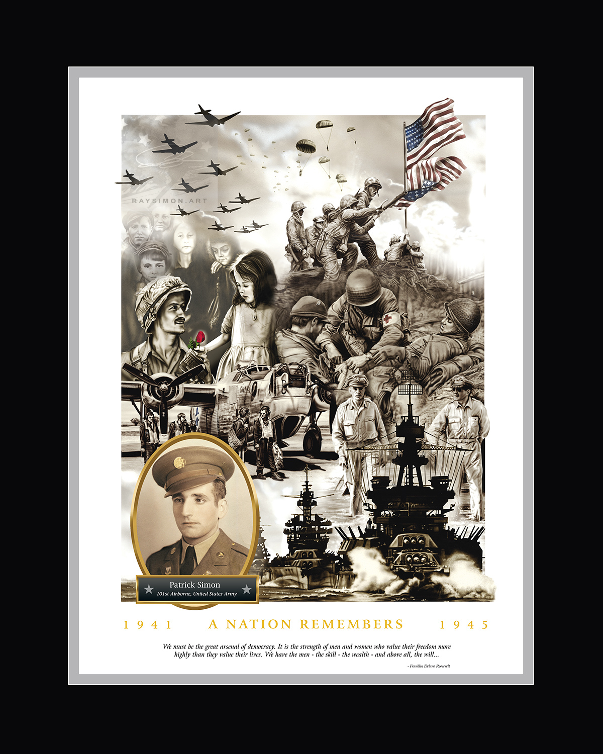 WWII Painting - 'A Nation Remembers'