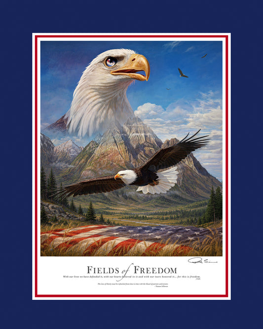 American Bald Eagle Painting - 'Fields of Freedom'