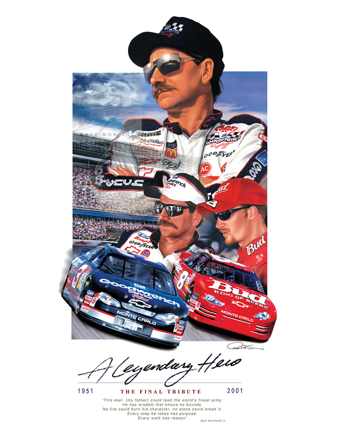 Dale Earnhardt Painting - 'A Legendary Hero'