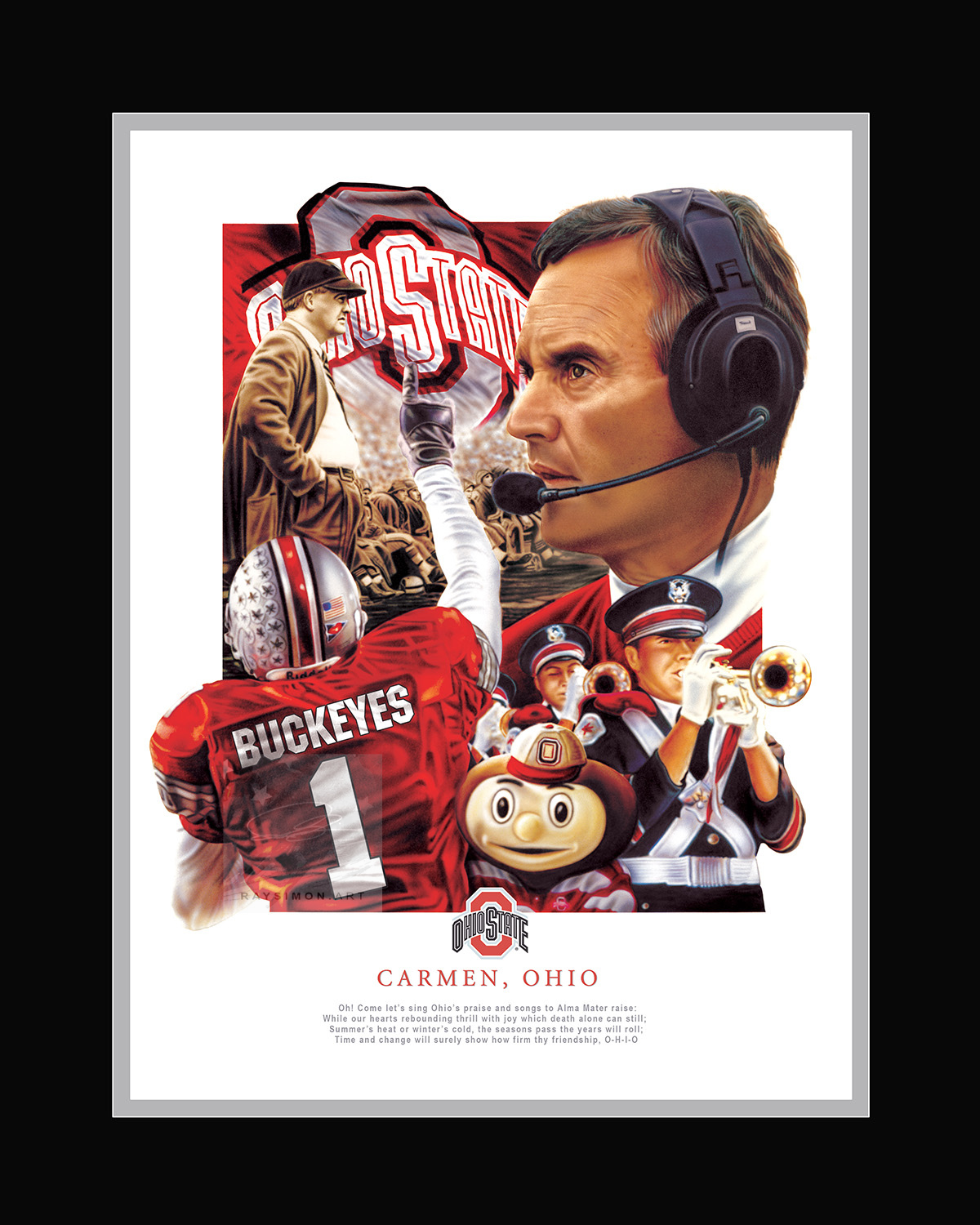 Ohio State Football Art - 'Carmen, Ohio'