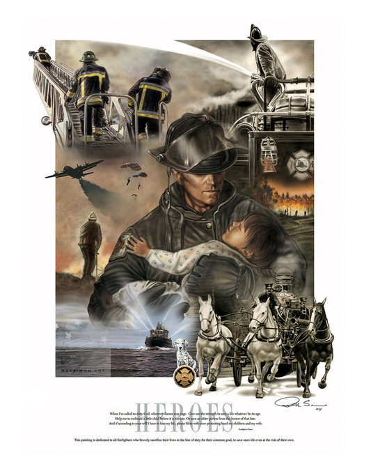 Firefighter Artwork - 'Heroes'
